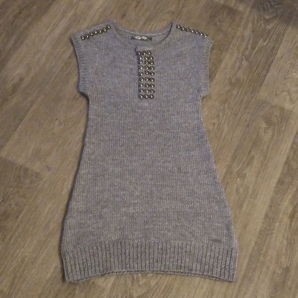 Gray knitted sweter dress